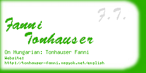 fanni tonhauser business card